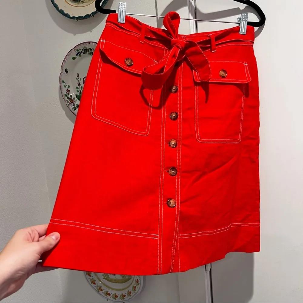 J.Crew  Linen-blend button-through belted Skirt - Image 3