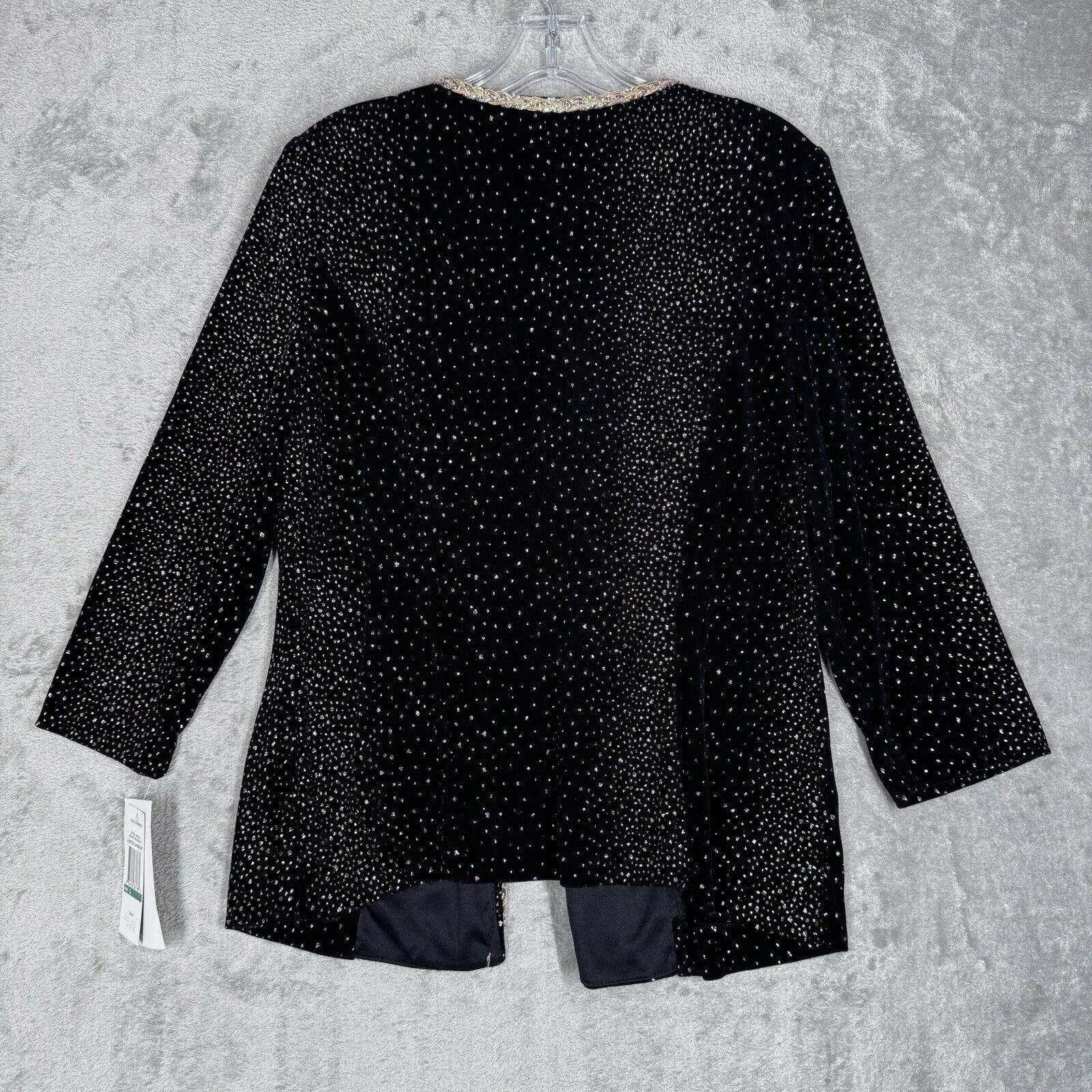 Alex Evenings Shirt Womens Large Black Beaded‎ Top Date Night Going Out Formal - Image 3