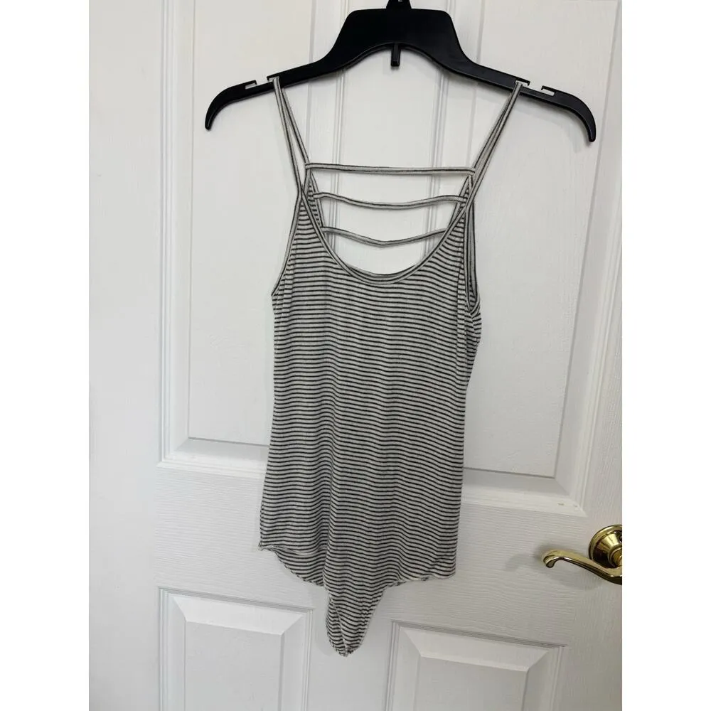 Emma & Sam Striped Bodysuit Strappy Open Front Size XS Festival - Image 2