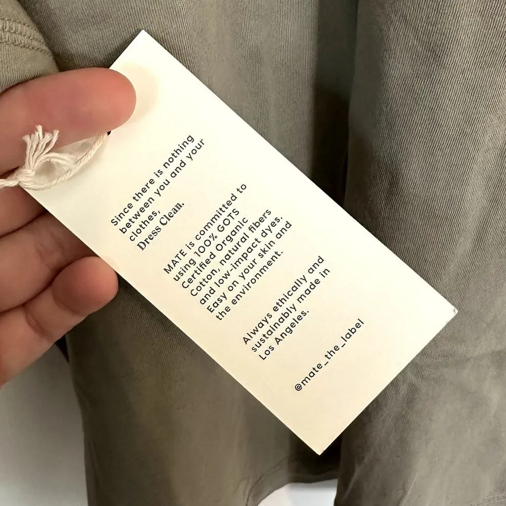 NWT MATE the Label Sage Organic Cotton Raw Neck Boxy Tee - Size 3X - Image 5