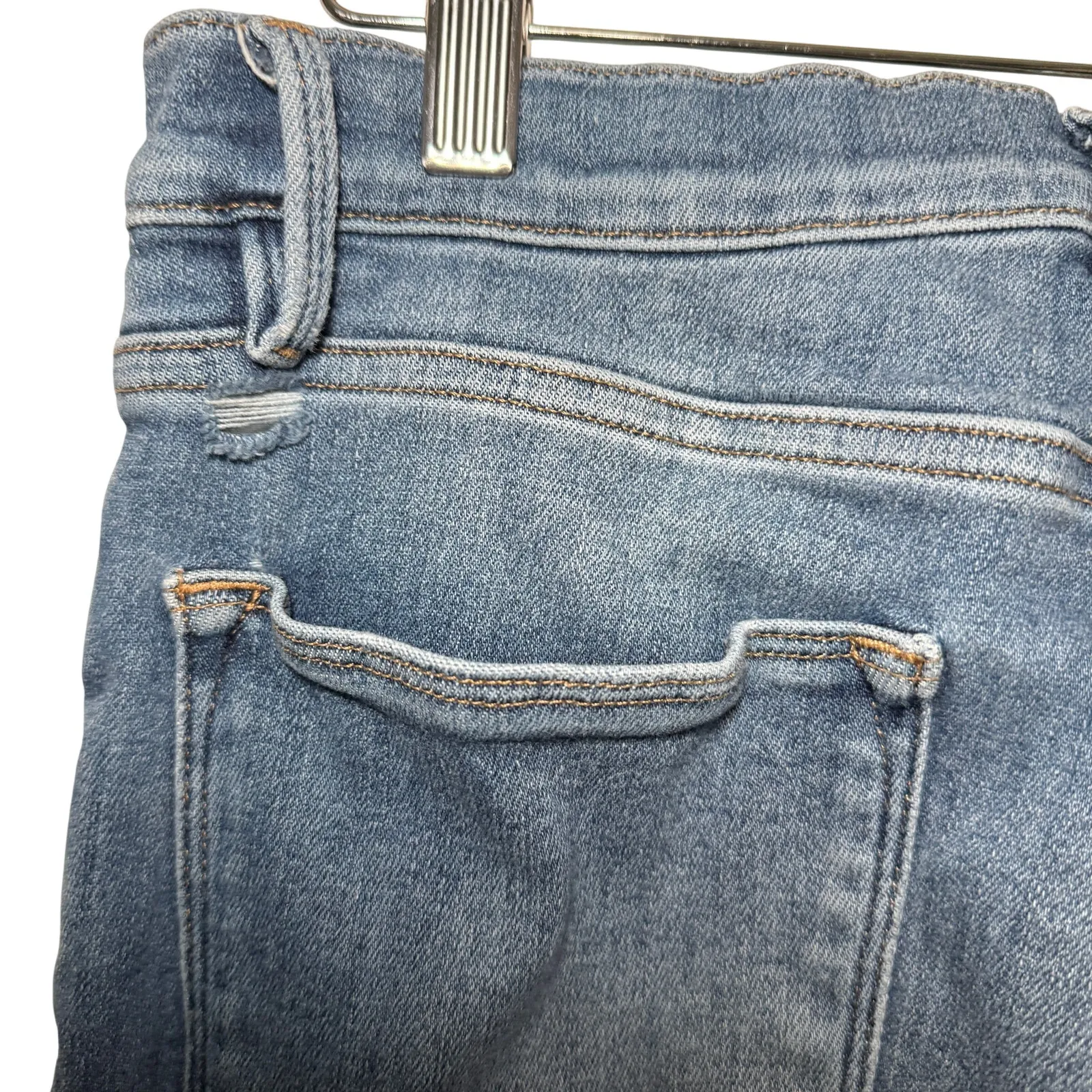 FRAME Le High Skinny Crop Jeans Size 32 Light Blue French Girl Chic Elevated - Image 5