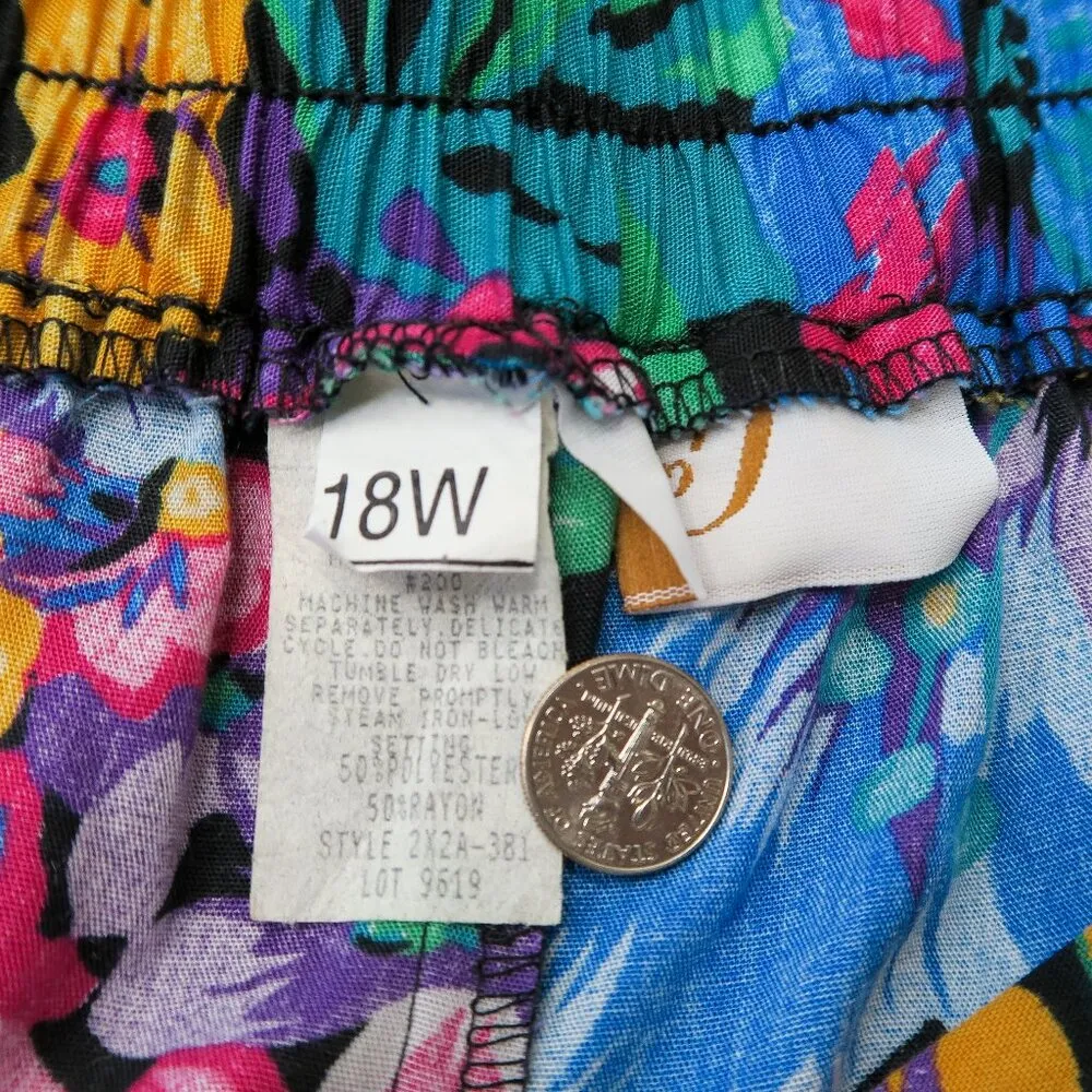 Vintage 80s Lady Lloyd Tropical Hawaiian Floral Shorts Size XL - Image 8