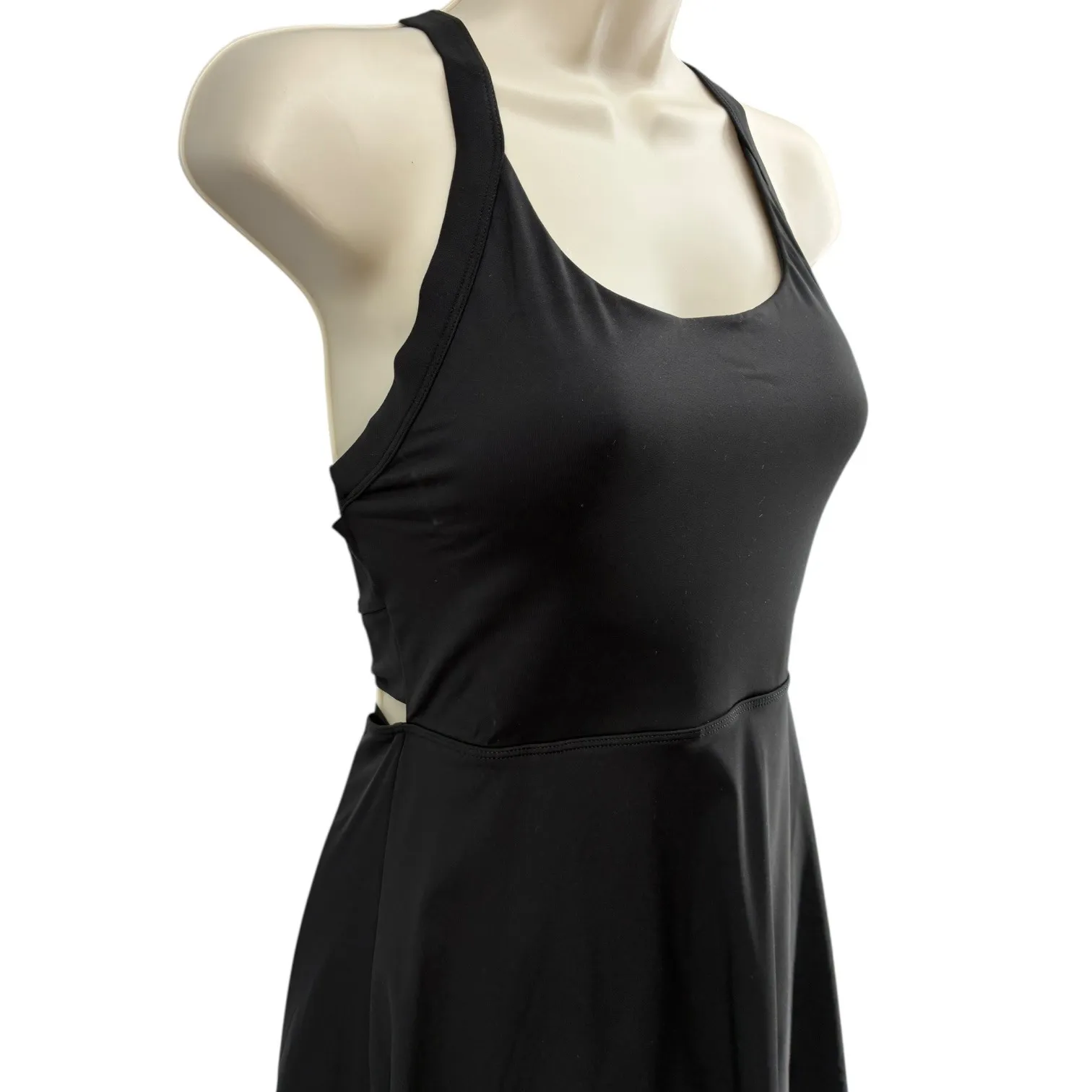 HALARA Black Halter Neck Cutout Back Active Dress Tennis Skirt Mini Size S - Image 2