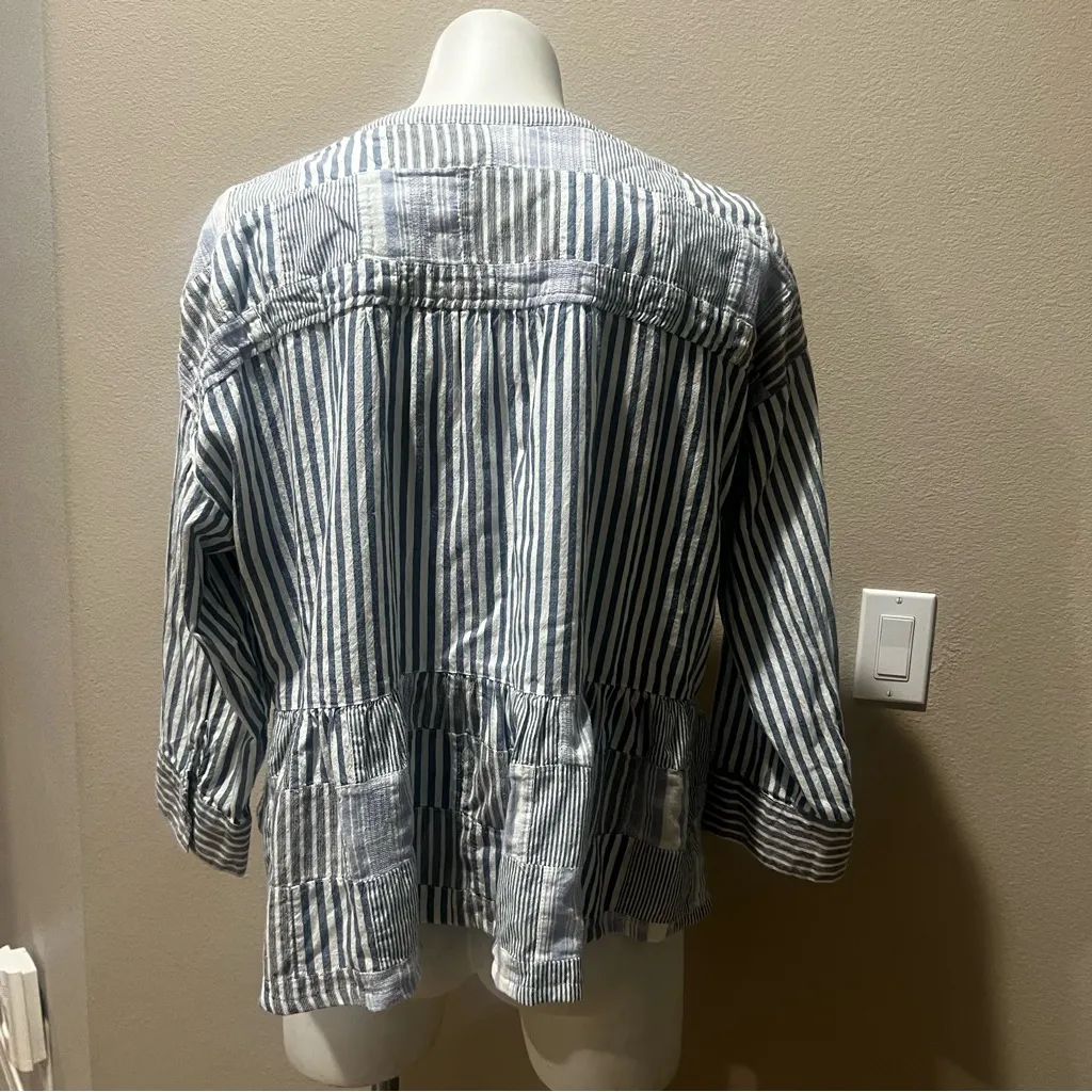 Anthropologie maeve blue striped blouse - Image 7