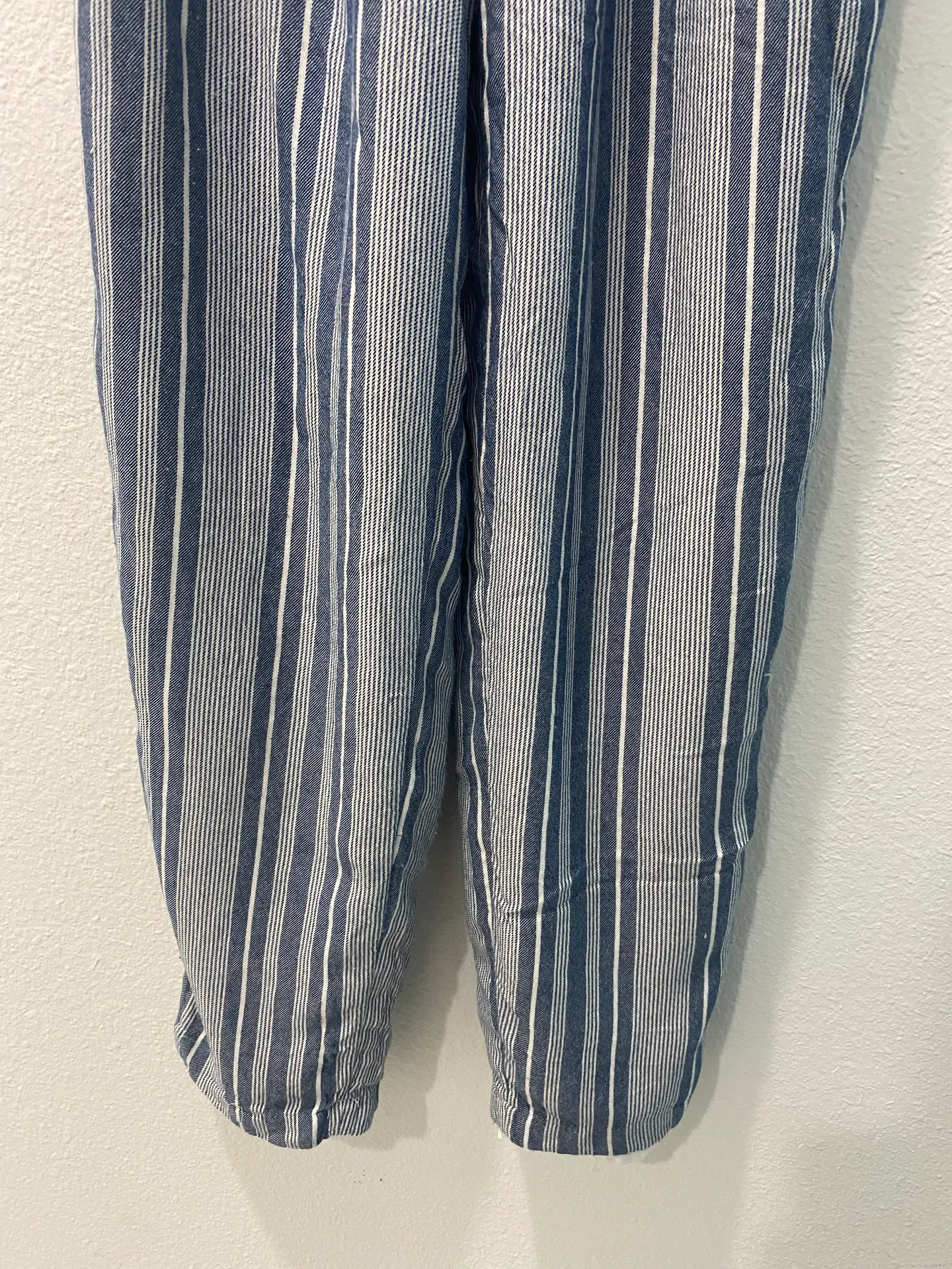 Linen Blue Striped Pants Size Xs - Image 3
