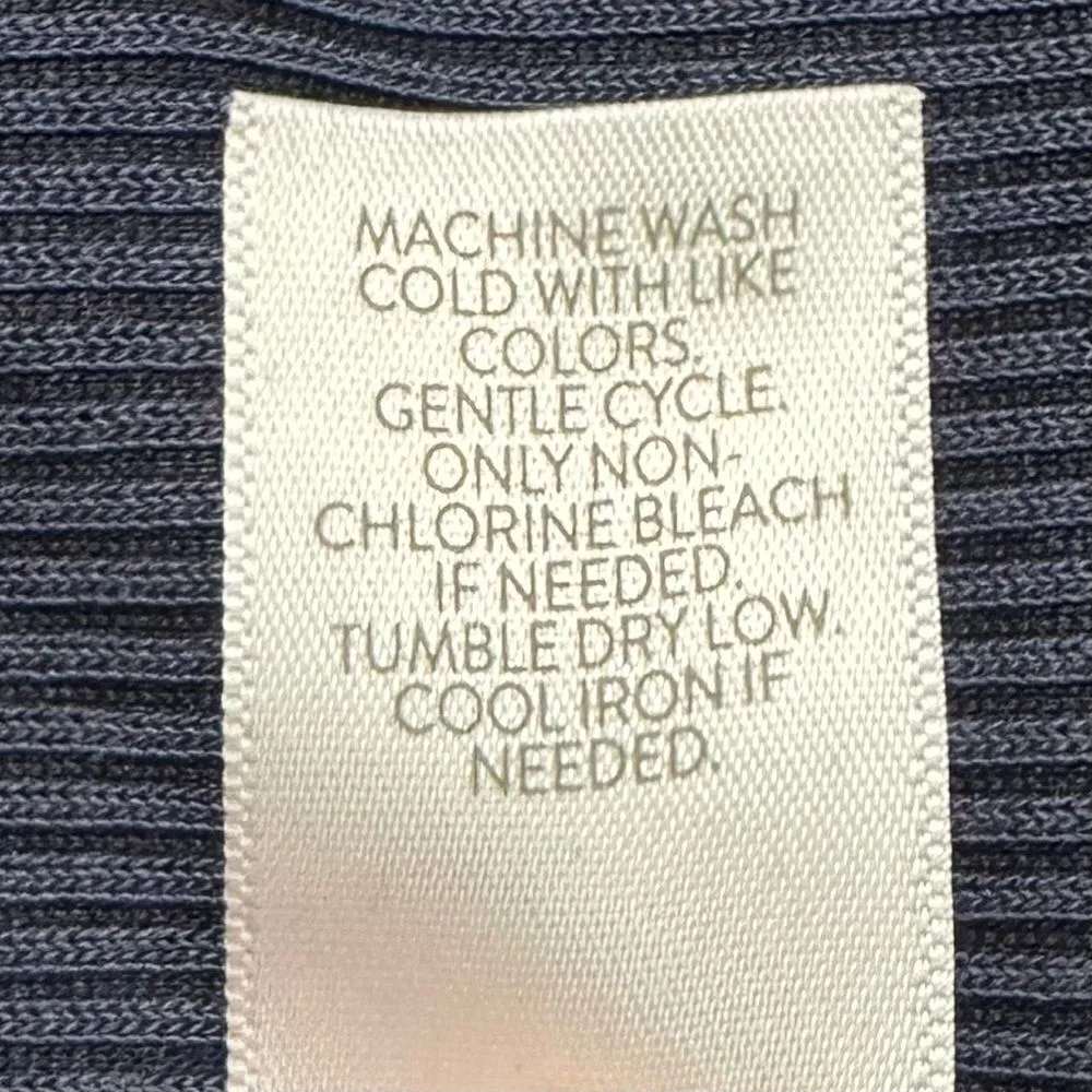 J. Jill Purejill Tencel Blend Navy Blue Cowl Neck Textured Tunic Top - Image 10