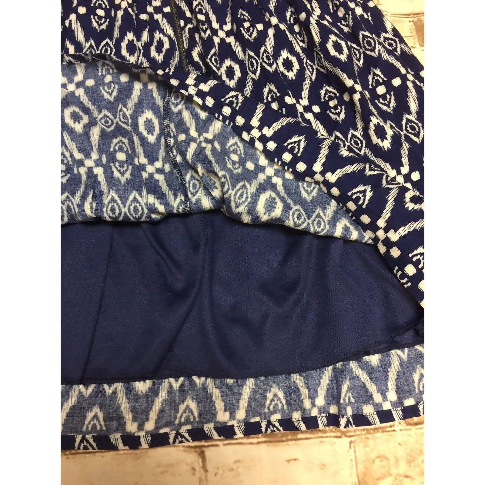 EVERLY Navy‎ Blue White Sun Dress Halter Back Medium M Sleeveless - Image 7