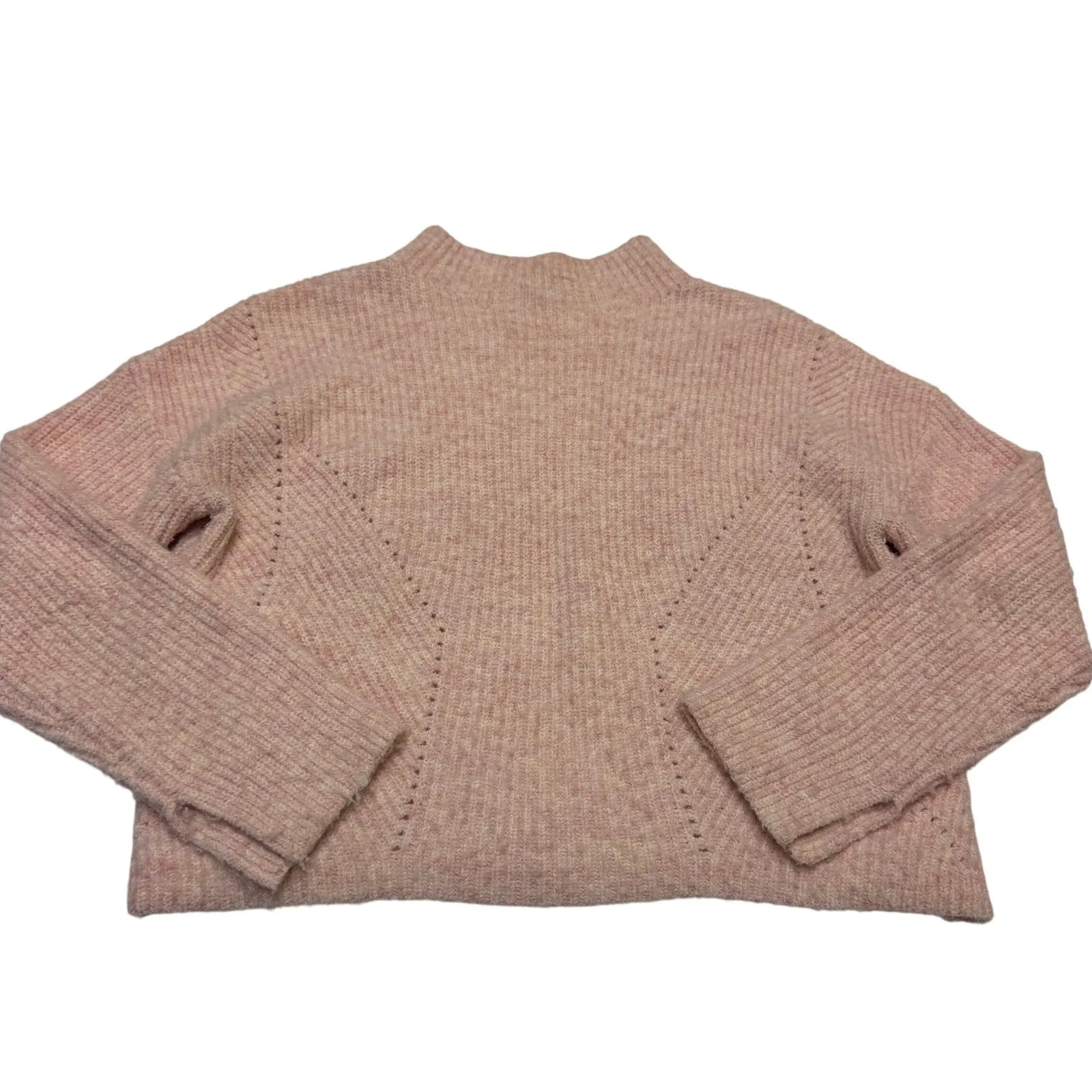Central Park West Sweater Womens Medium Pink Bailey Turtle Neck Cashmere Blend - Image 2