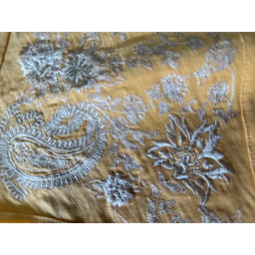 Soft Surroundings Gladstone Dress Sz Small Orange‎ Papaya Embroidered Beach City - Image 7