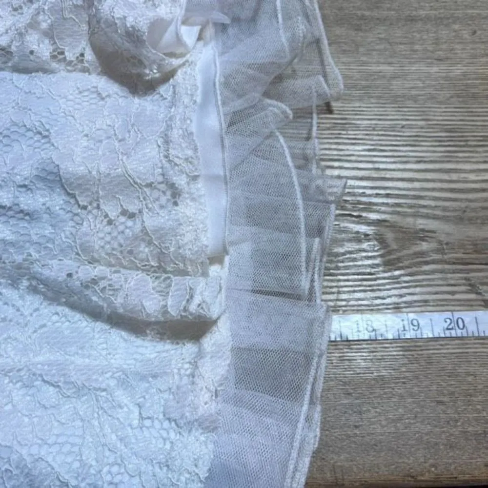 City Triangles Women's Floral Print Lace‎ Overlay A-Line Mini Skirt White Size 5 - Image 5