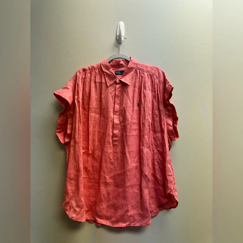 Polo Ralph Lauren Pony Linen Popover Top - Image 2