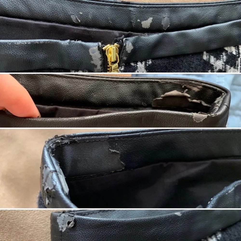 EXPRESS Textured Tartan Plaid gold zip Mini Skirt - Image 5