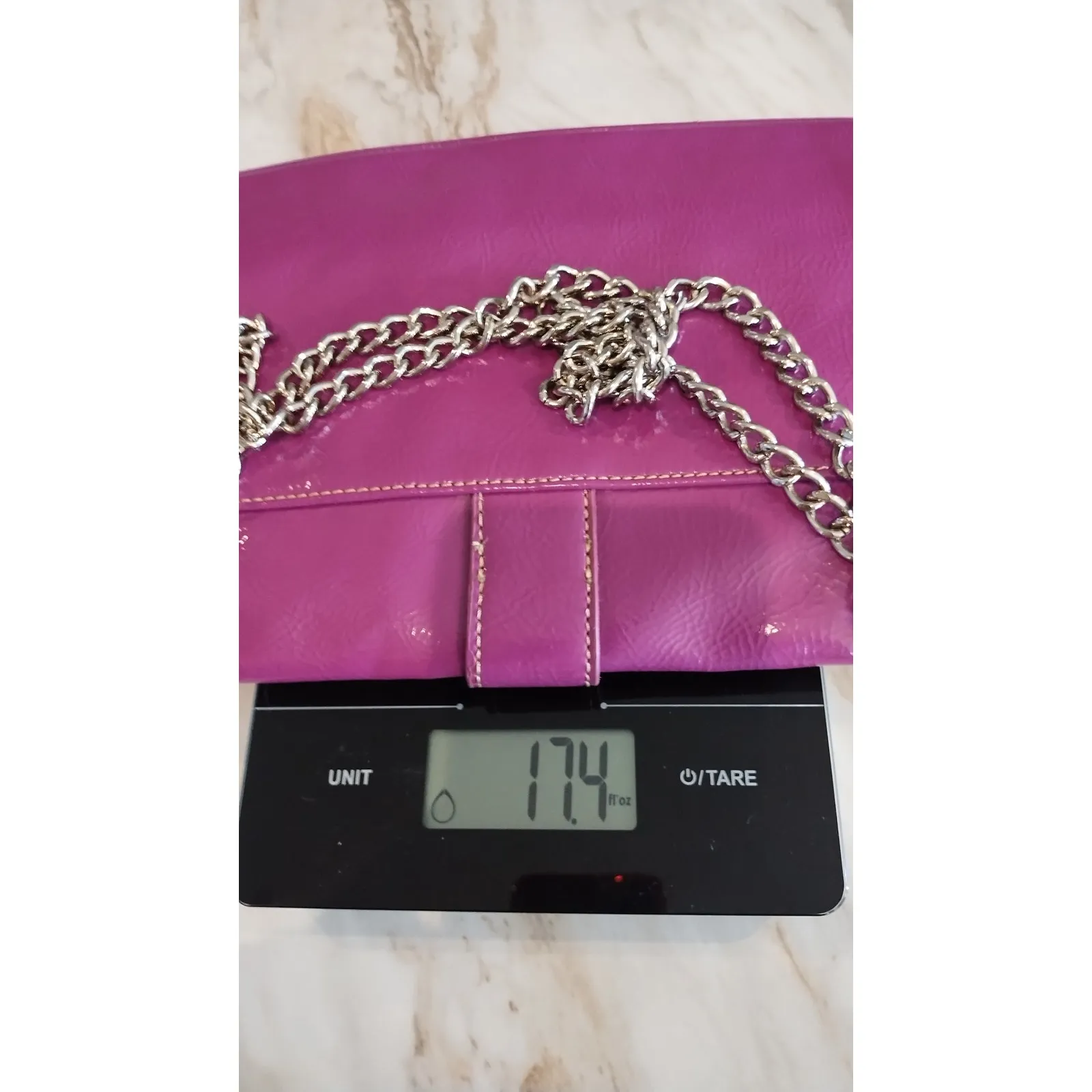 Purple Purse with silver chain - Image 14