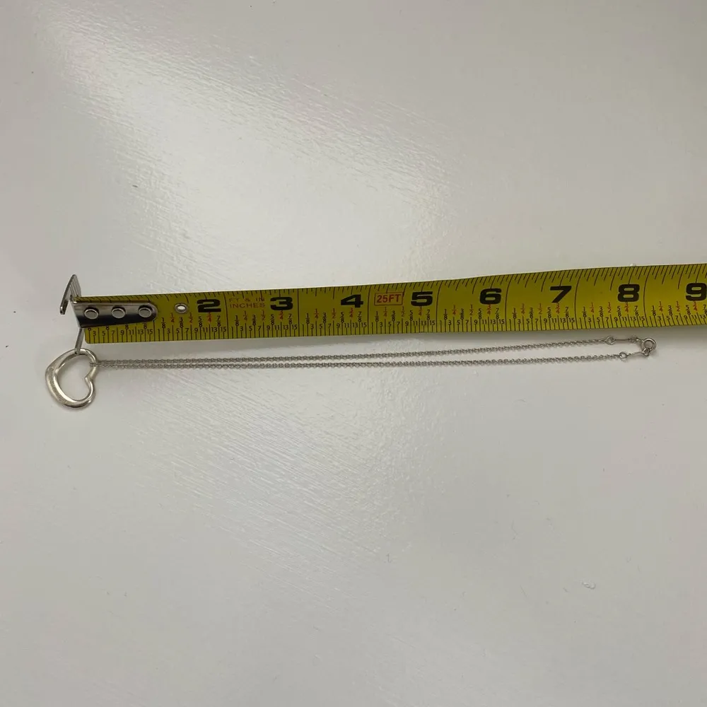 Authentic Tiffany &Co Open Heart Pendant Necklace - Image 9