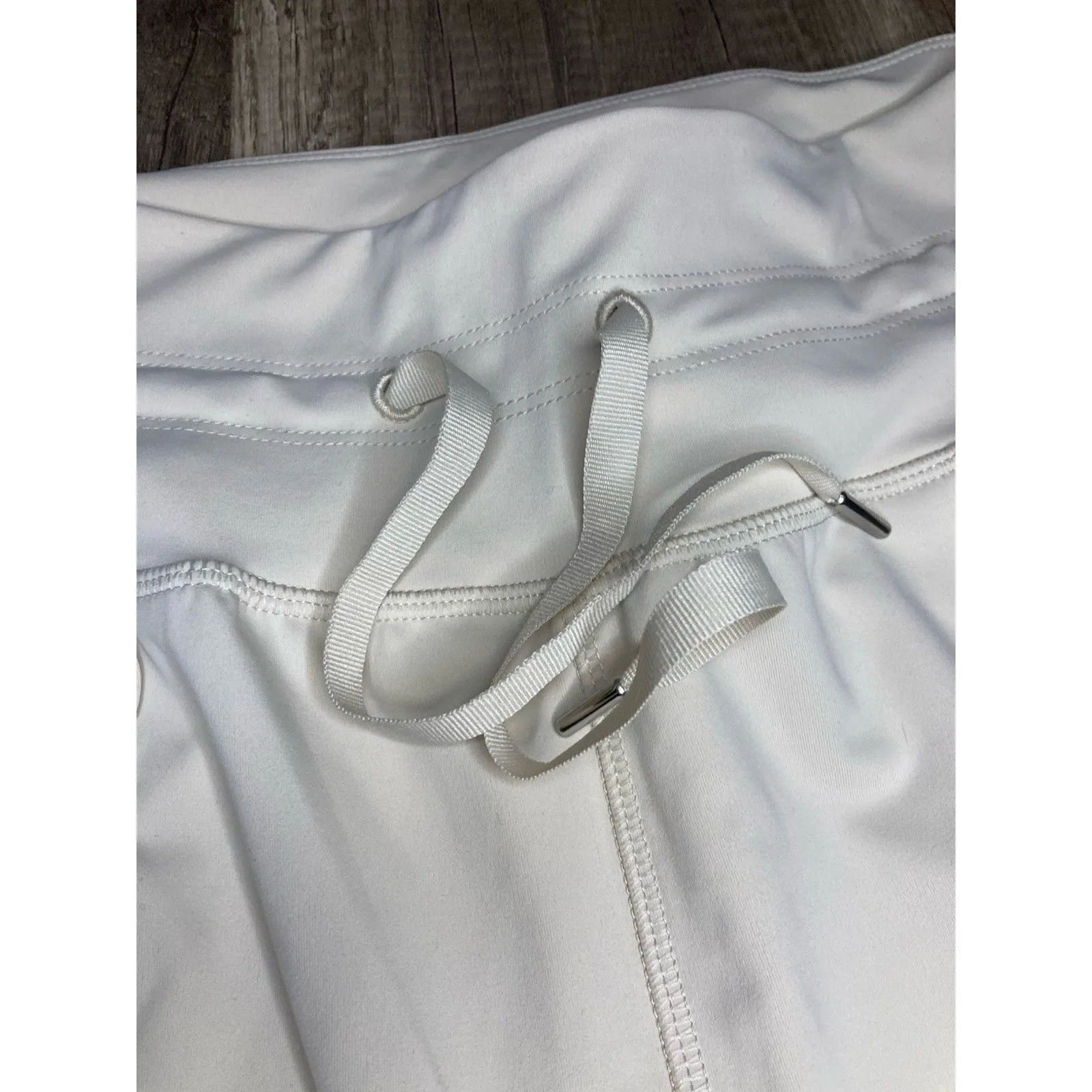 Old Navy Active Powersoft Jogger Pants L Cream High Rise Pockets Ribbed Co Dry - Image 4