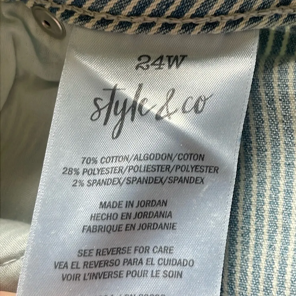 Slim Leg Striped Jeans Size 24W - Image 15