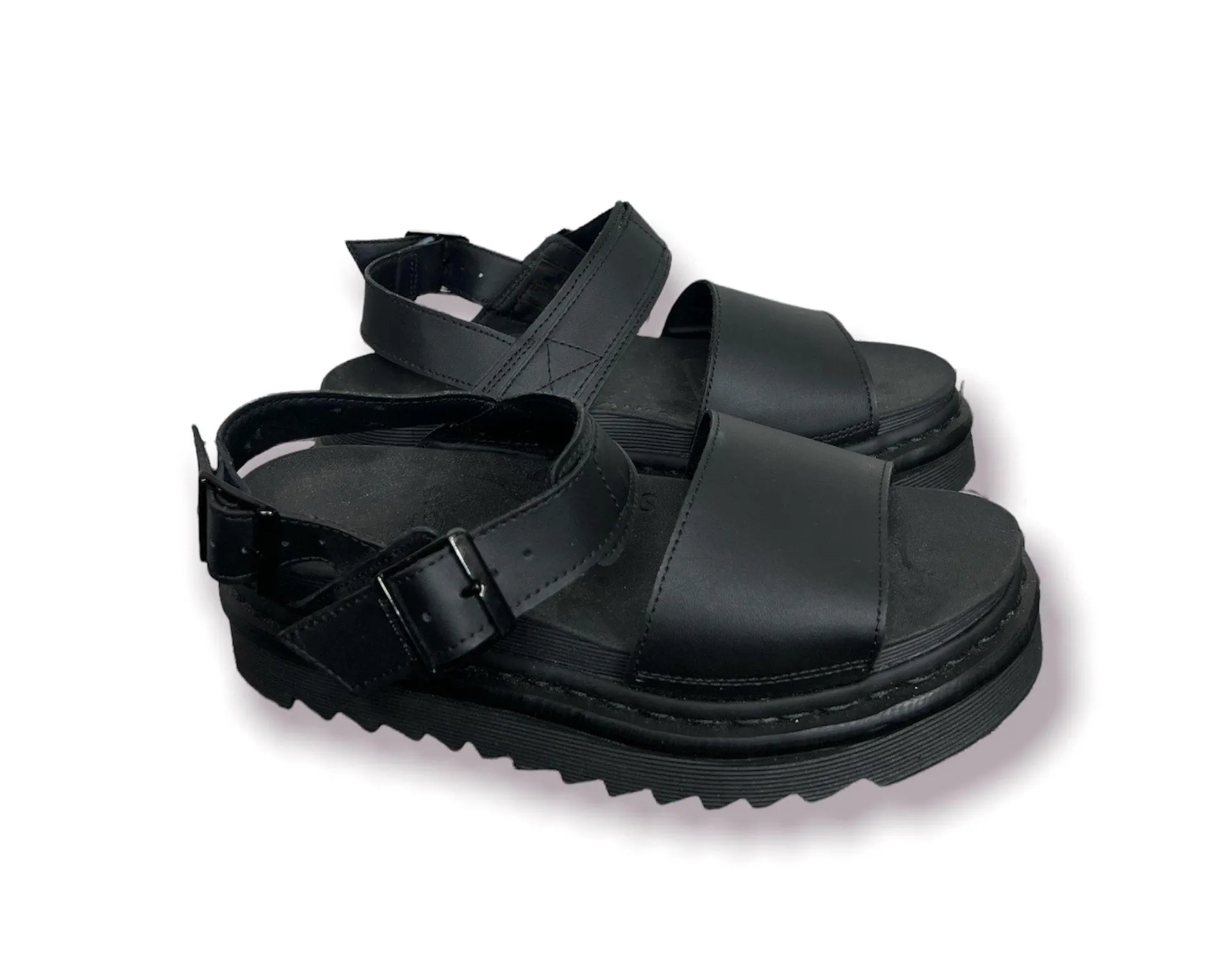 DR.MARTENS VOSS LEATHER Platform SANDAL Double STRAP BLACK  - Image 3