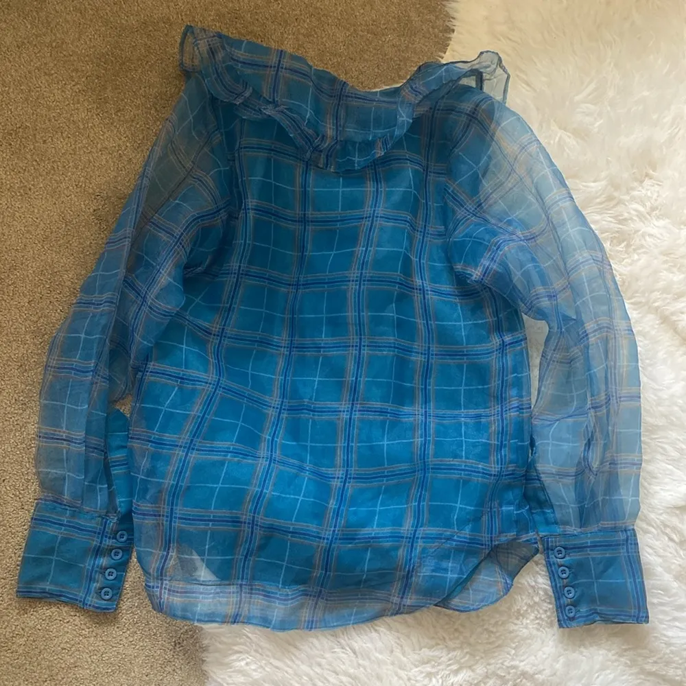 EN SAISON PLAID ORGANZA BLOUSE xs - Image 5