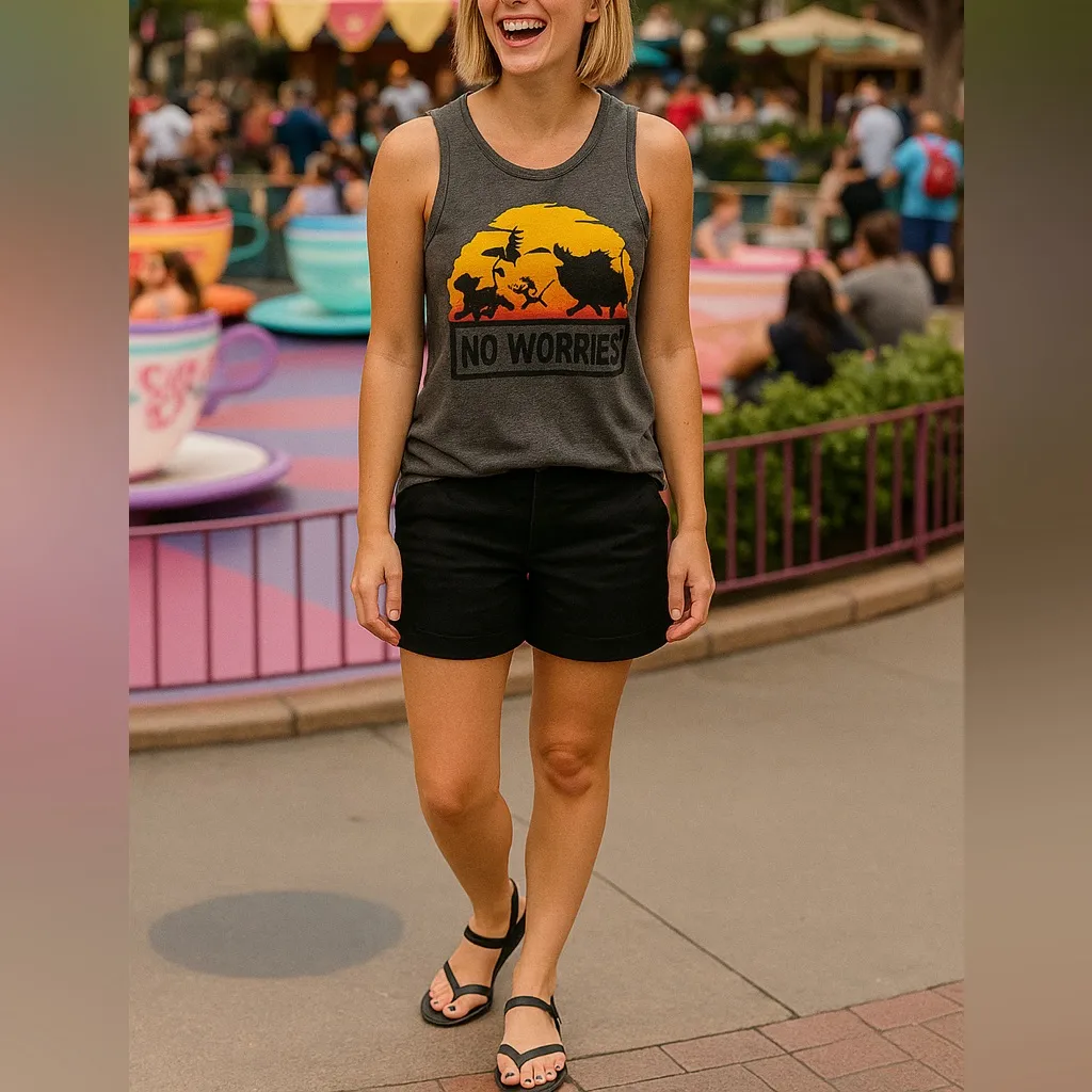Disney Parks Animal Kingdom The Lion King "No Worries" Gray Tank - Image 2