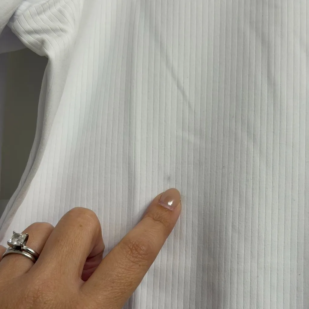 FIGS  Ribbed Longsleeve Underscrub in White, Size Large - Image 13