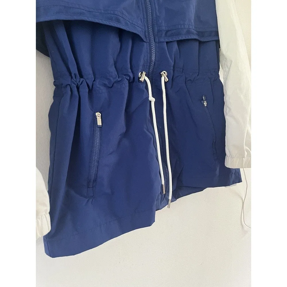 Tommy Hilfiger Retro Blue White Anorak Full Zip Windbreaker Jacket Size Small - Image 4