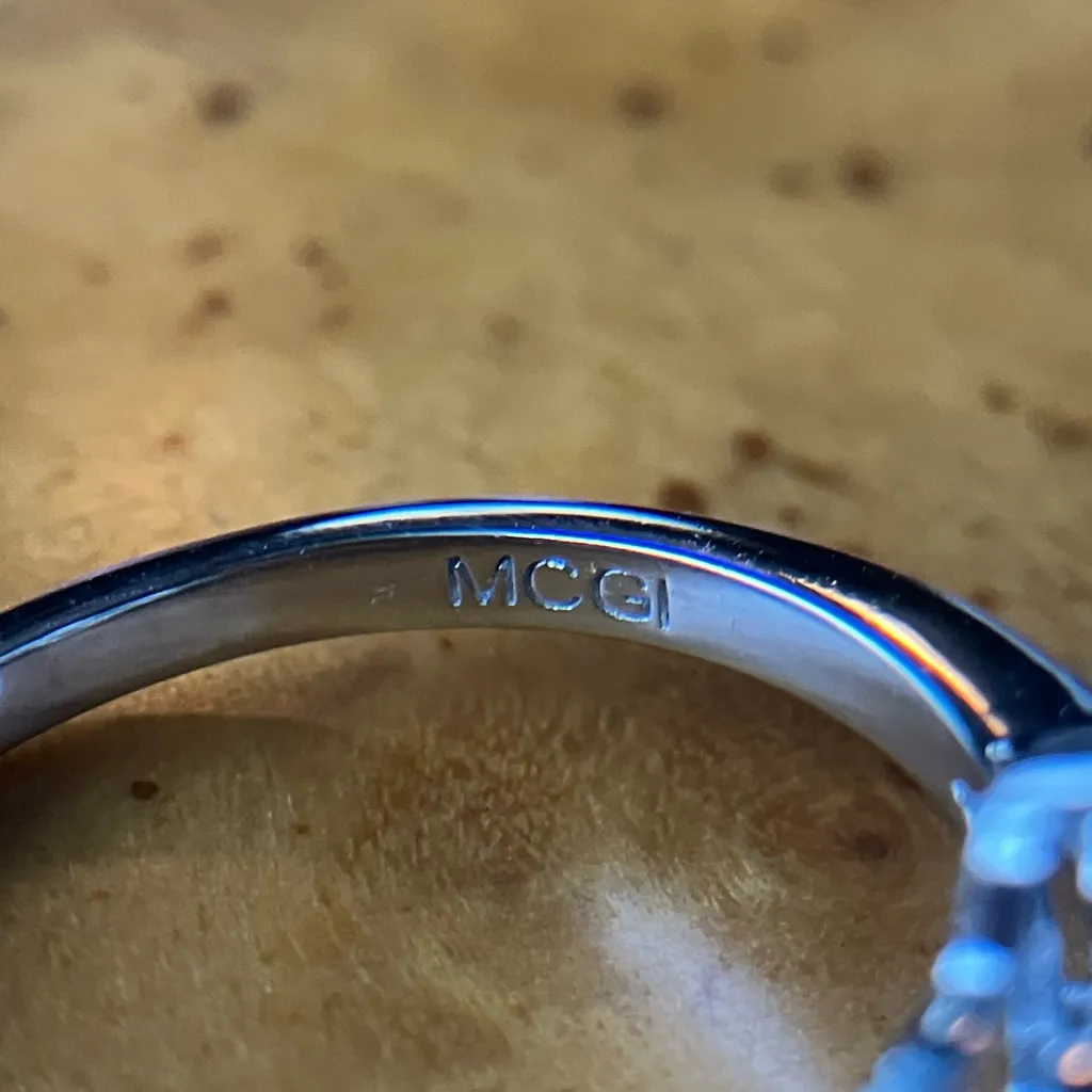 Natural Tanzanite White Diamond Sterling Silver Ring Size 6.75 - Image 7