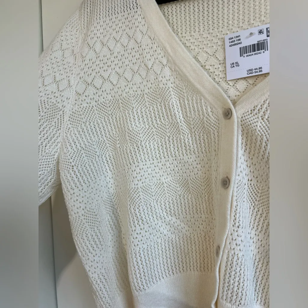 AE Pointelle V-Neck Cardigan - Image 2