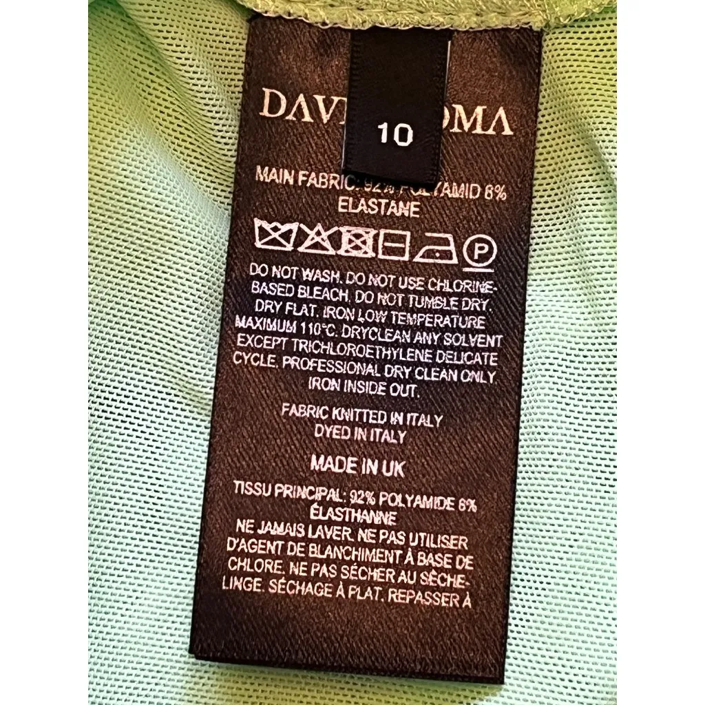 David Koma Long Sleeve Mesh Bodysuit in Mint 6 New Womens Long Sleeve Top Green - Image 10