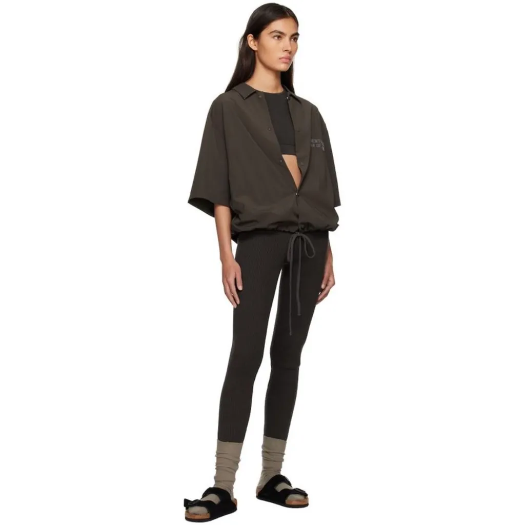 essentials fear of god bonded snap green short sleeve Size M - Image 4