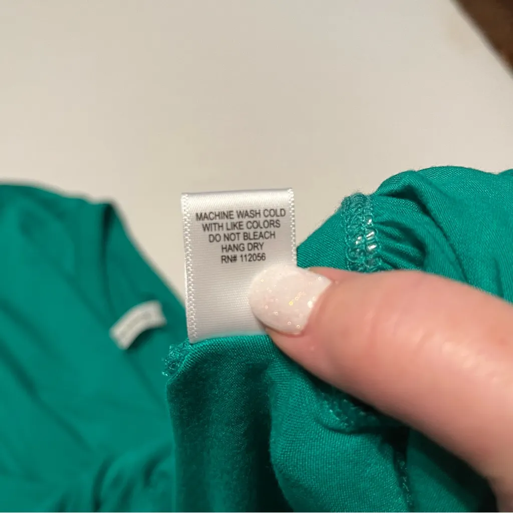 Zenana Premium Womens Size Small Green Short Sleeve Tiered Dress Raw Hem‎ Tunic - Image 4