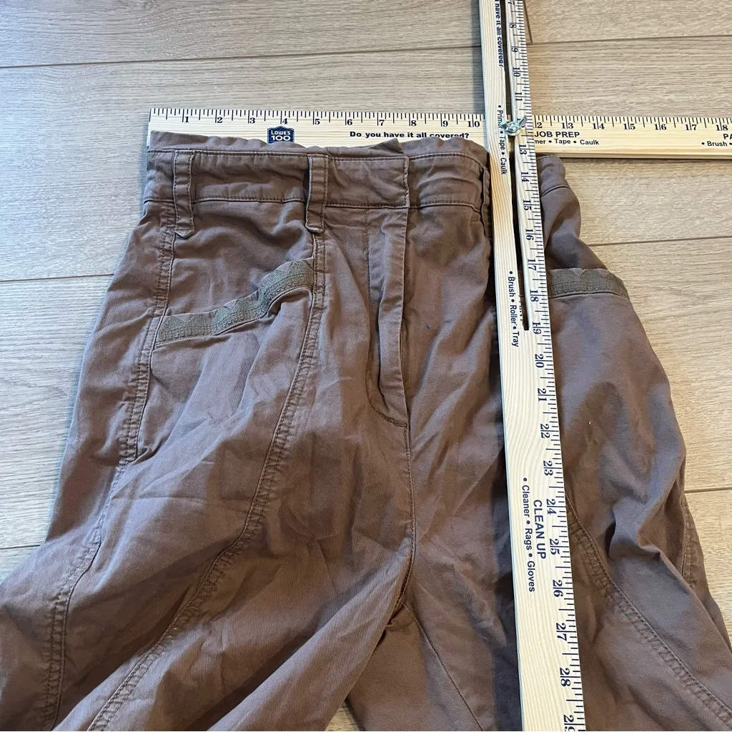 By Anthropologie Brown Cotton Blend High Waisted Cropped Ankle Pant Size 2 - Image 8