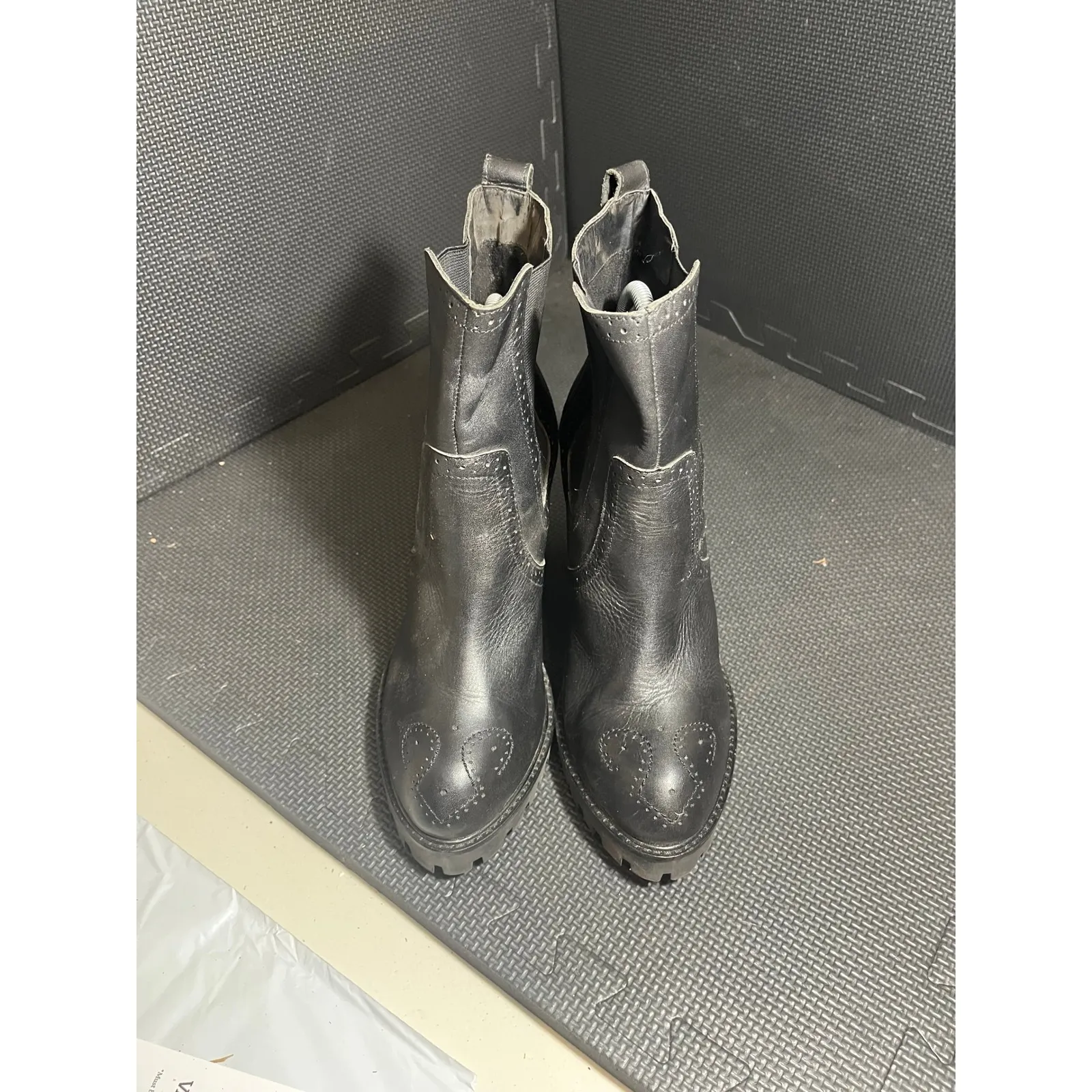 Kelsi Dagger Womens Black Leather Heeled Chelsea Boots Grunge Moto Emo Size 10 - Image 2