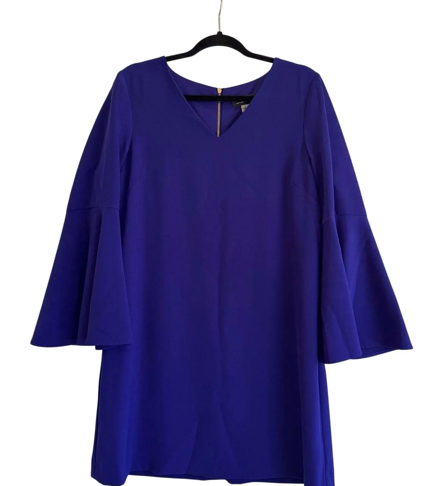 Tahari Arthur S. Levine Purple Bell Sleeve Shift Dress Women’s Size 10 career - Image 2