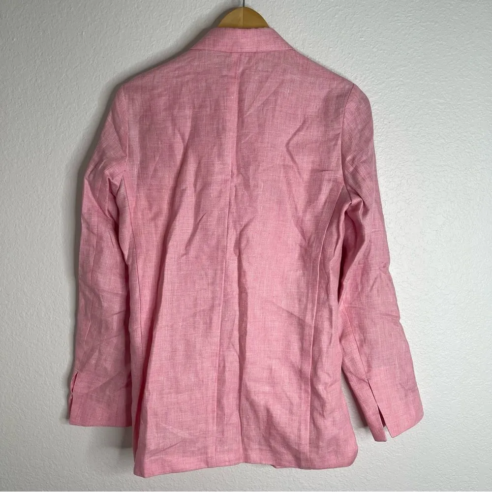 Remain Birger Christensen Pink Conch Shell Vivian‎ Linen Button Front Blazer Size XS - Image 5