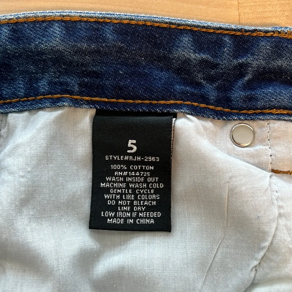 American Bazi High Rise Straight Leg Factory Distressed Jean, 5 - Image 9