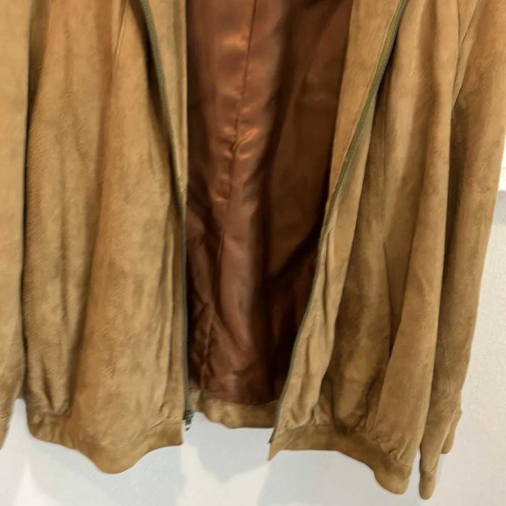 Vintage soft leather jacket w/ lining Tan Size L - Image 5