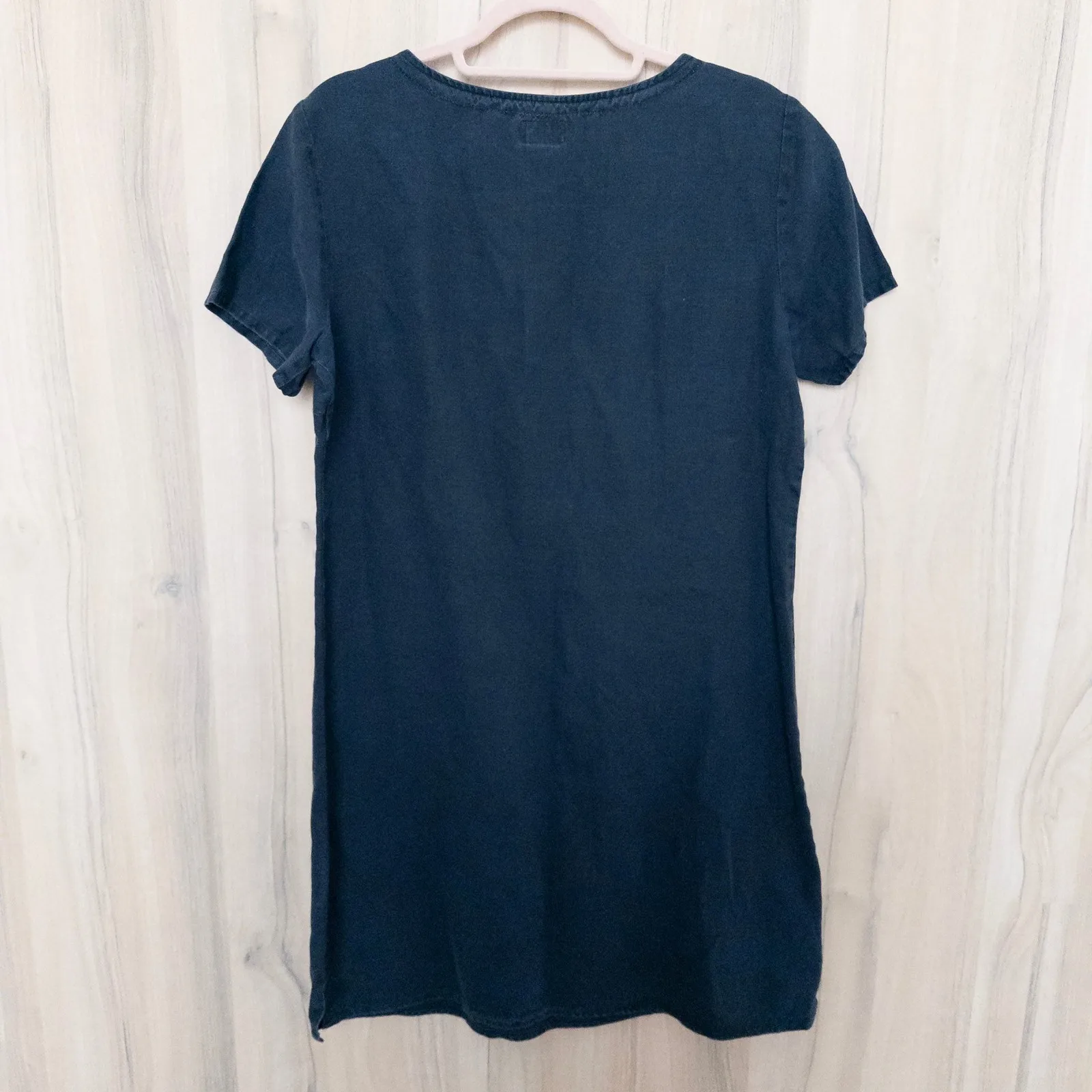 L.L.Bean Womens Linen Dress Size 8 Navy Classic Minimalist Casual Coastal Summer Blue - Image 6