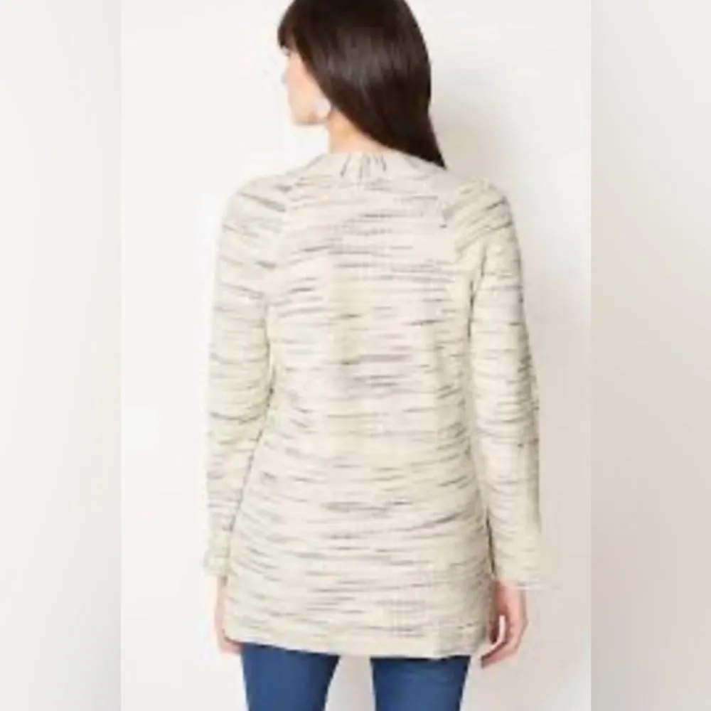 J. JILL Pure Jill Waffle Ribbed V-Neck Sweater Women’s L Striped Knit Tunic Cozy - Image 9