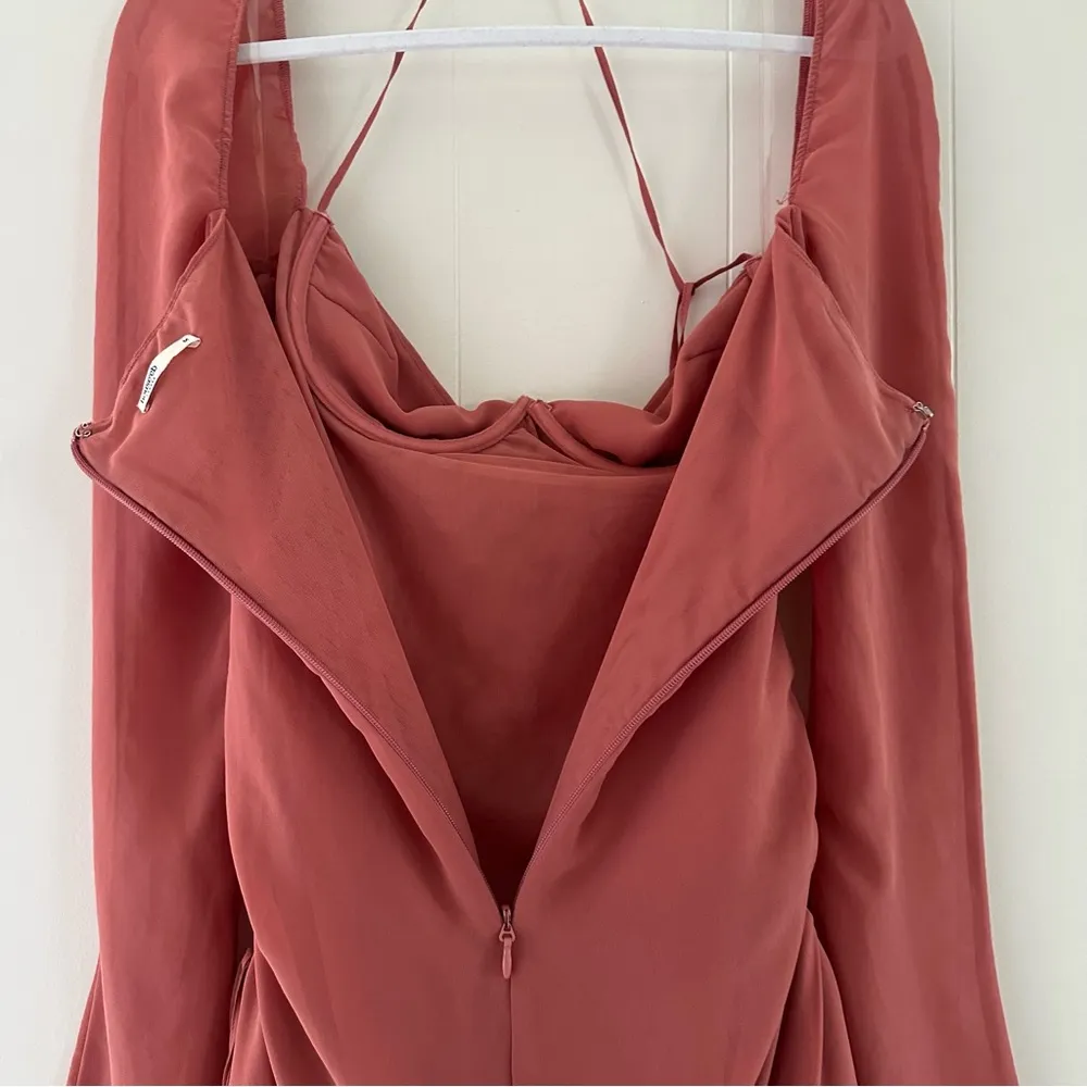 HOUSE OF CB BABY Pink Chiffon Cutout Halter Mini Dress Size M - Image 9