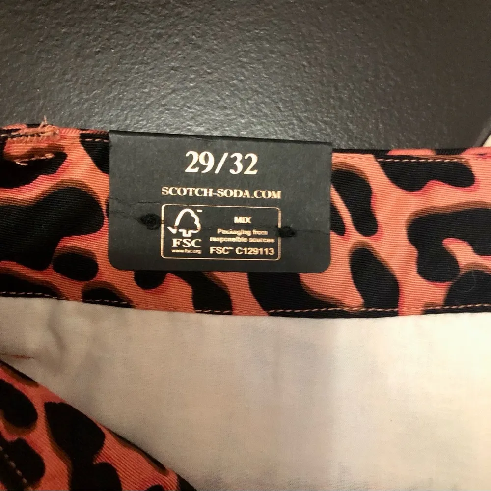 NWT Scotch & Soda Animal Print Slim Fit Jeans Leopard Print Pants Coral Pink 29 - Image 13