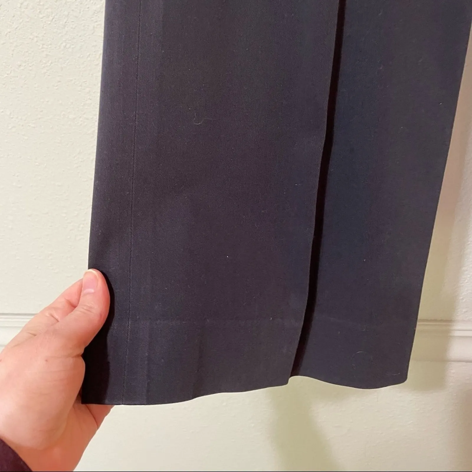 Elie Tahari Navy Blue Wide Leg Trouser Dress Pants Womans 4 Career Office Work - Image 2