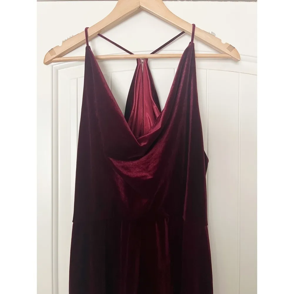 Jenny Yoo Collection Sullivan Velvet Dress Dark Berry - Image 4