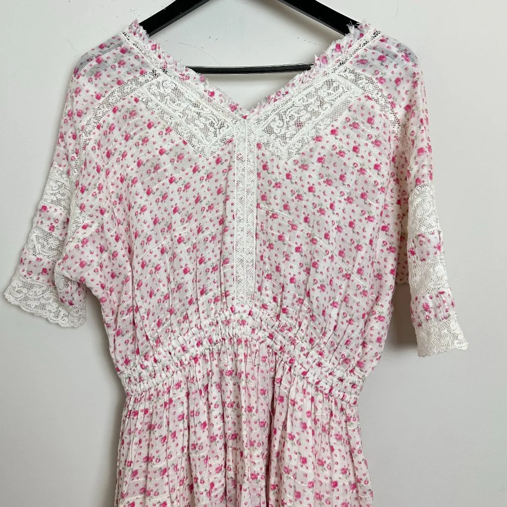 LOVESHACKFANCY Newton Dress in Poppy Pink Size Large - Image 9