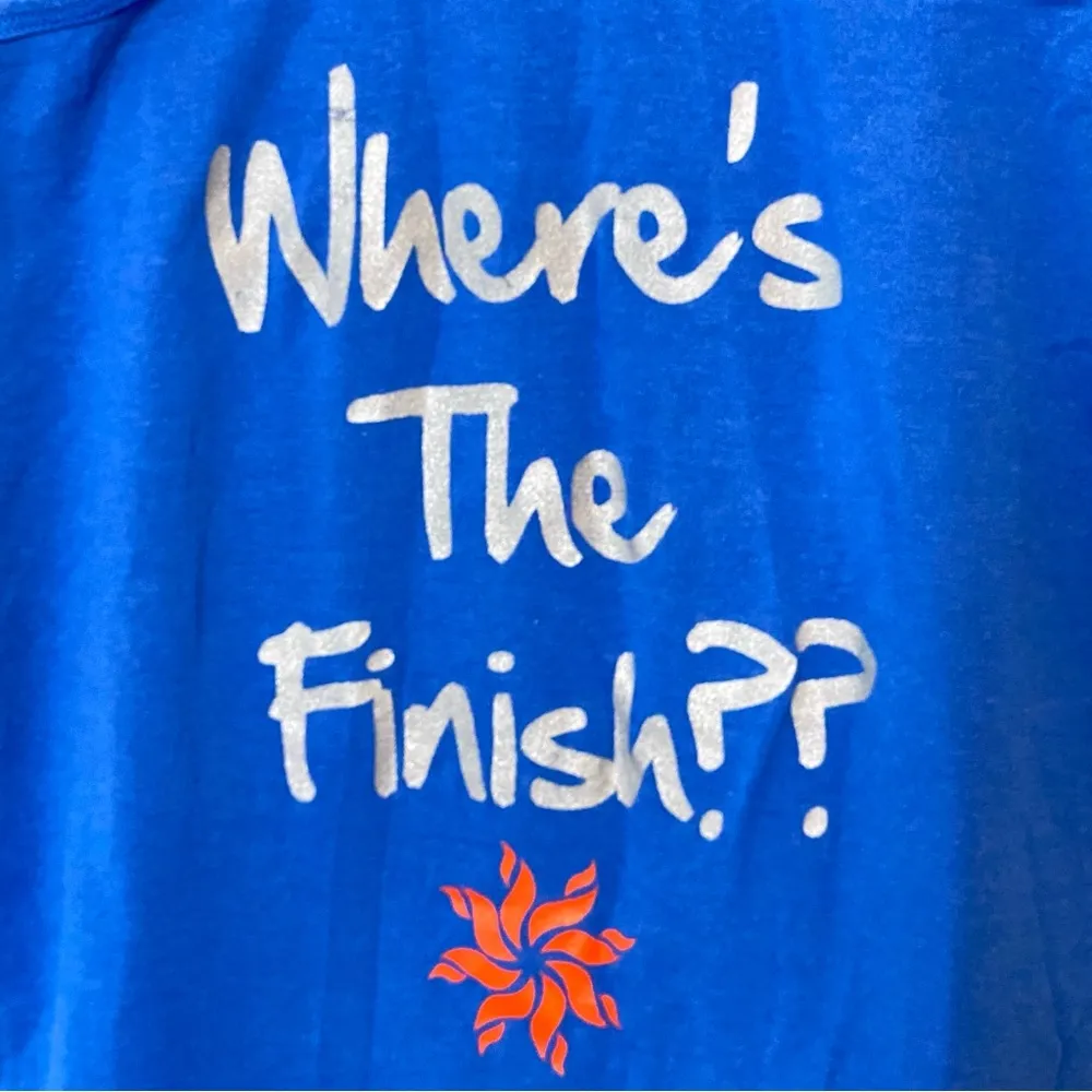 Alo CoolFit Blue Racerback Tank Top ‘WTF’ Size Medium - Image 5