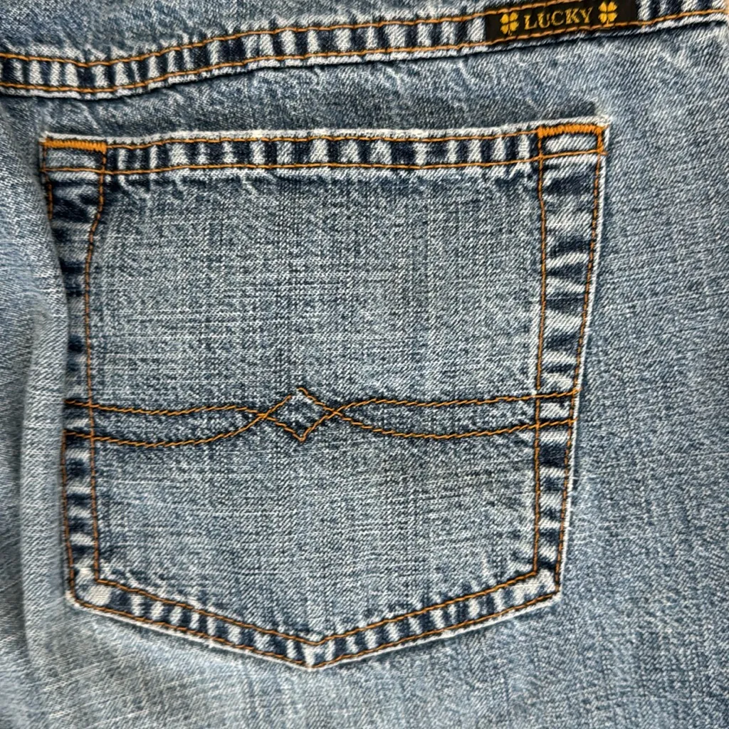 Vintage 90s Lucky Brand low rise flare dungarees light wash 100% cotton - Image 11