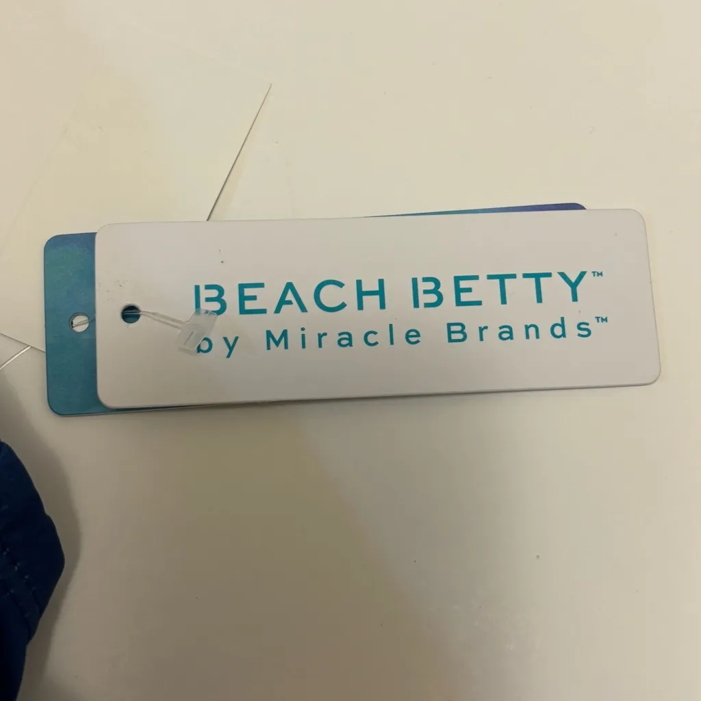 Beach Betty Women's Size 3X Longline Support Swim Top Tie Back Blue New - Image 4