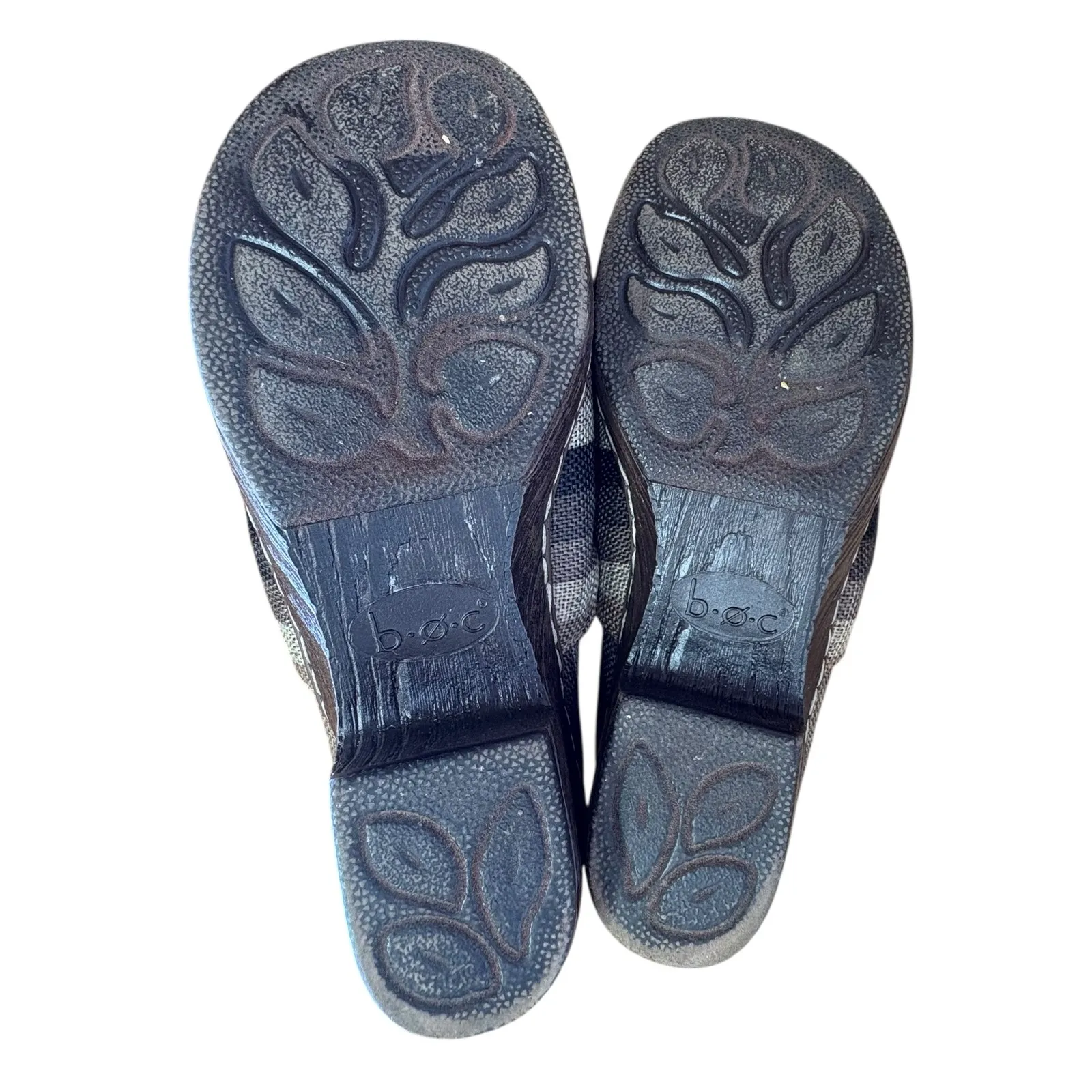 B.O.C. Women's Nadiyya Striped Clogs‎ Comfort Slip On Wood Heel Boho Size 7.5 Brown - Image 7