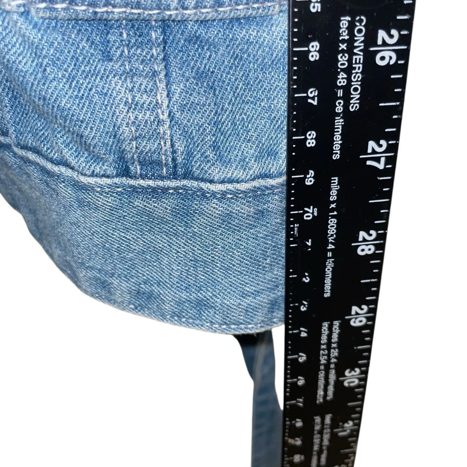 Women Denim Utility Jacket Belted Military Jean Coat Long Sleeve Blue Size M Size M - Image 2