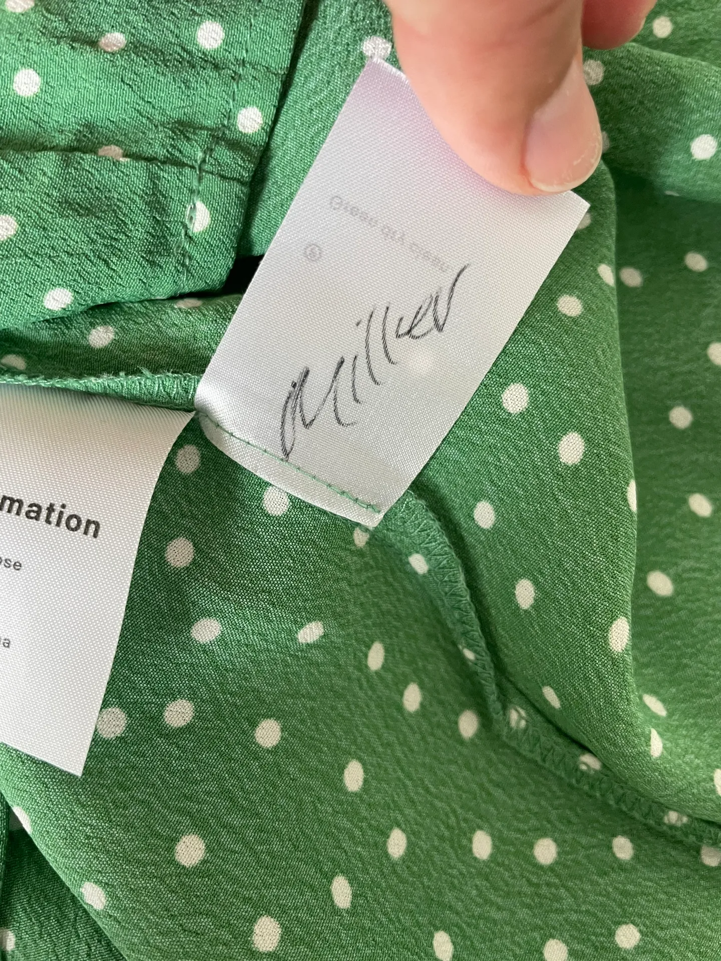 Green Polka Dot Slip Mini Dress - Image 10