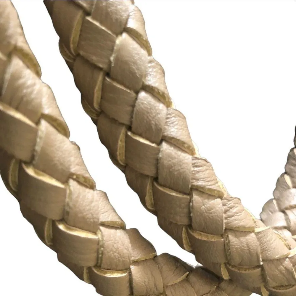 Miche Bianca Faux Leather Snake Print Demi Bag Braided Straps Base Bag & Shell Tan - Image 5